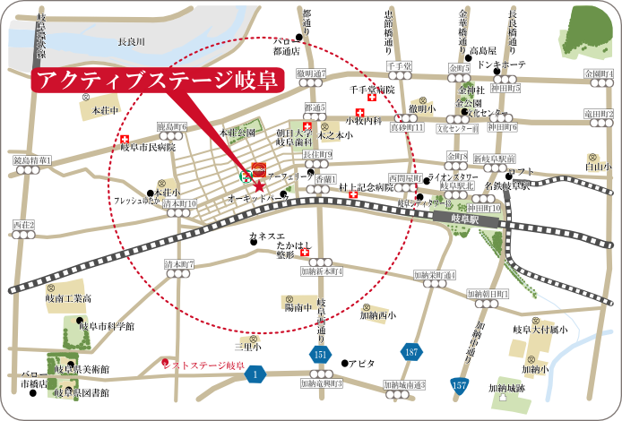 アクティブステージ岐阜の地図
